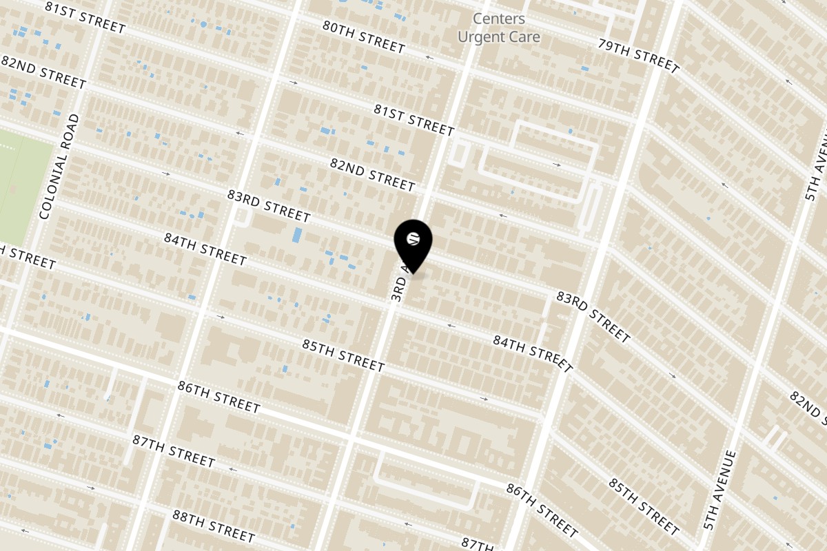 Map showing the location of Ubani Bay Ridge on 8309 3rd Ave in Brooklyn