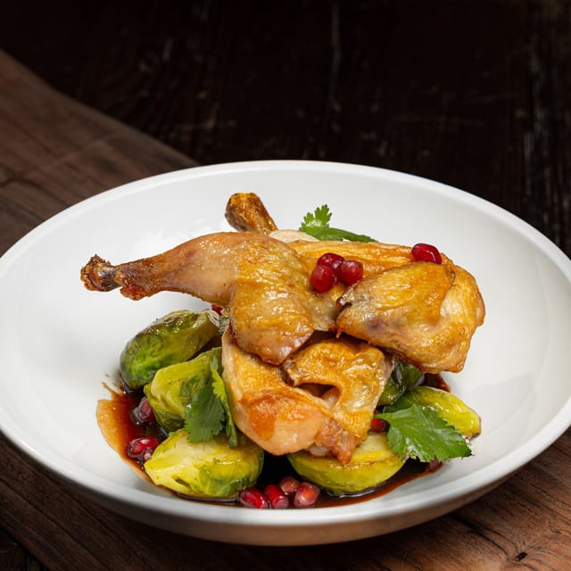 Chicken in blackberry sauce.