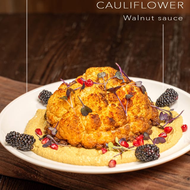 Cauliflower With Walnut Sauce.