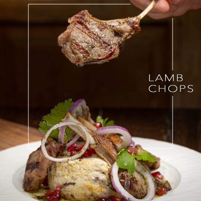 LAMB CHOPS WITH CHAKAPULI SAUCE.