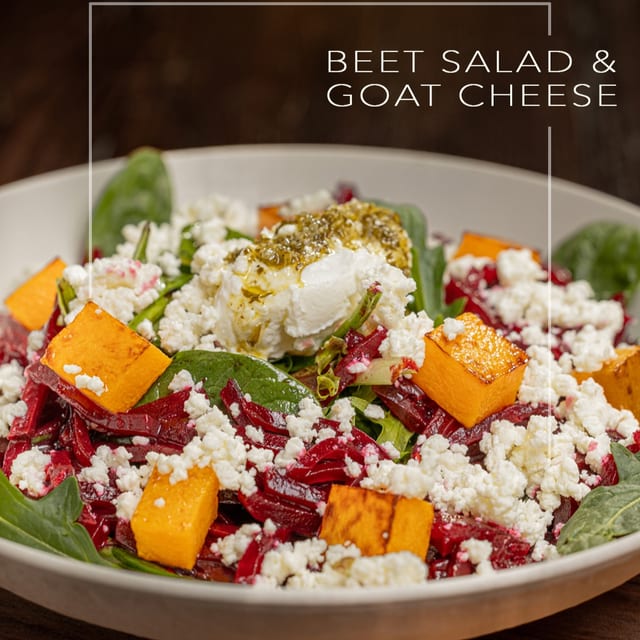 BEET SALAD WITH GOAT CHEESE Ⓥ.